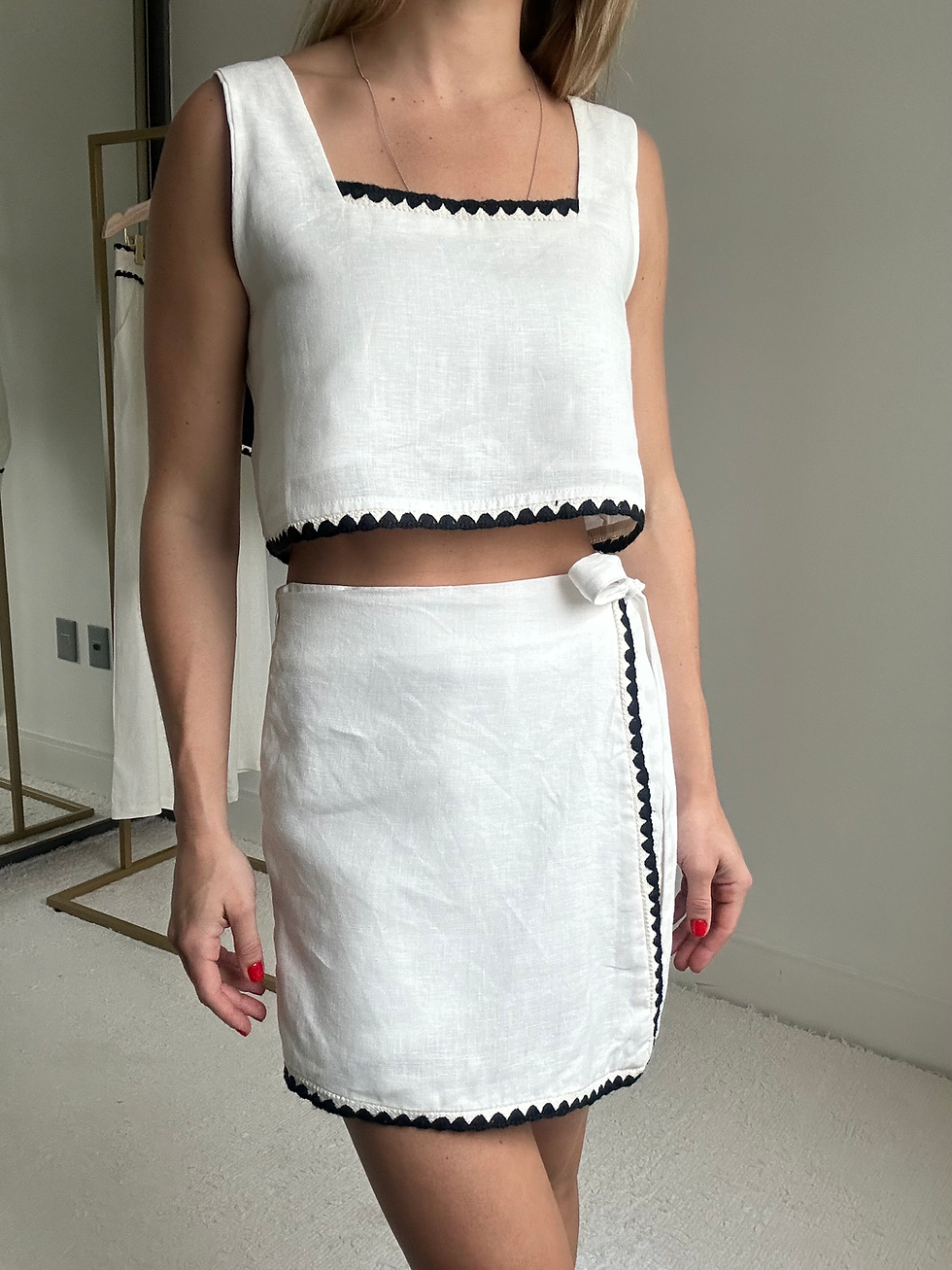 Short saia Kira 100% linho off white