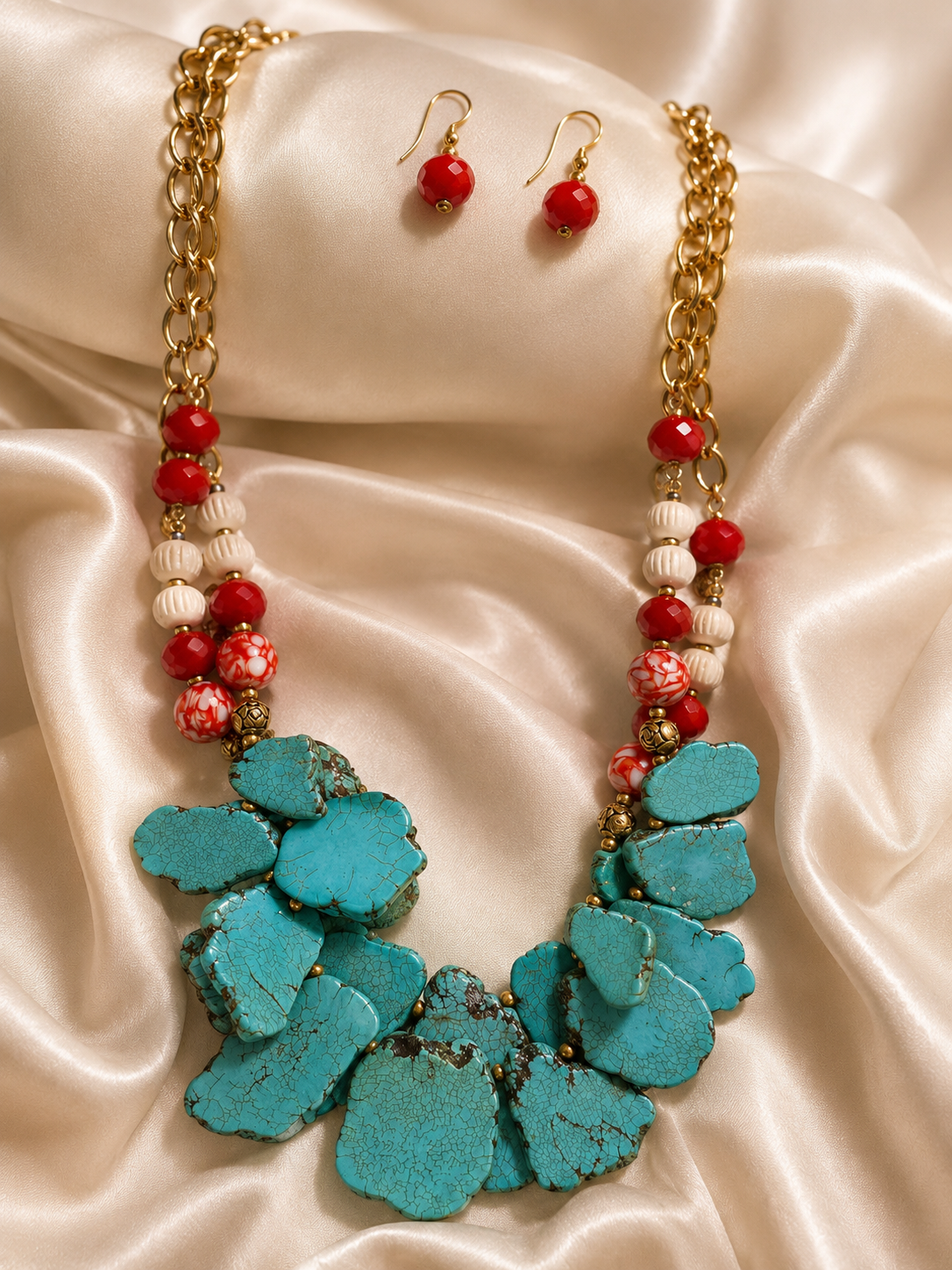 Blue Jasper Necklace Set