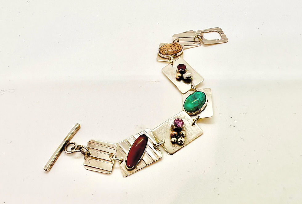 Silver Gem Stone Bracelet