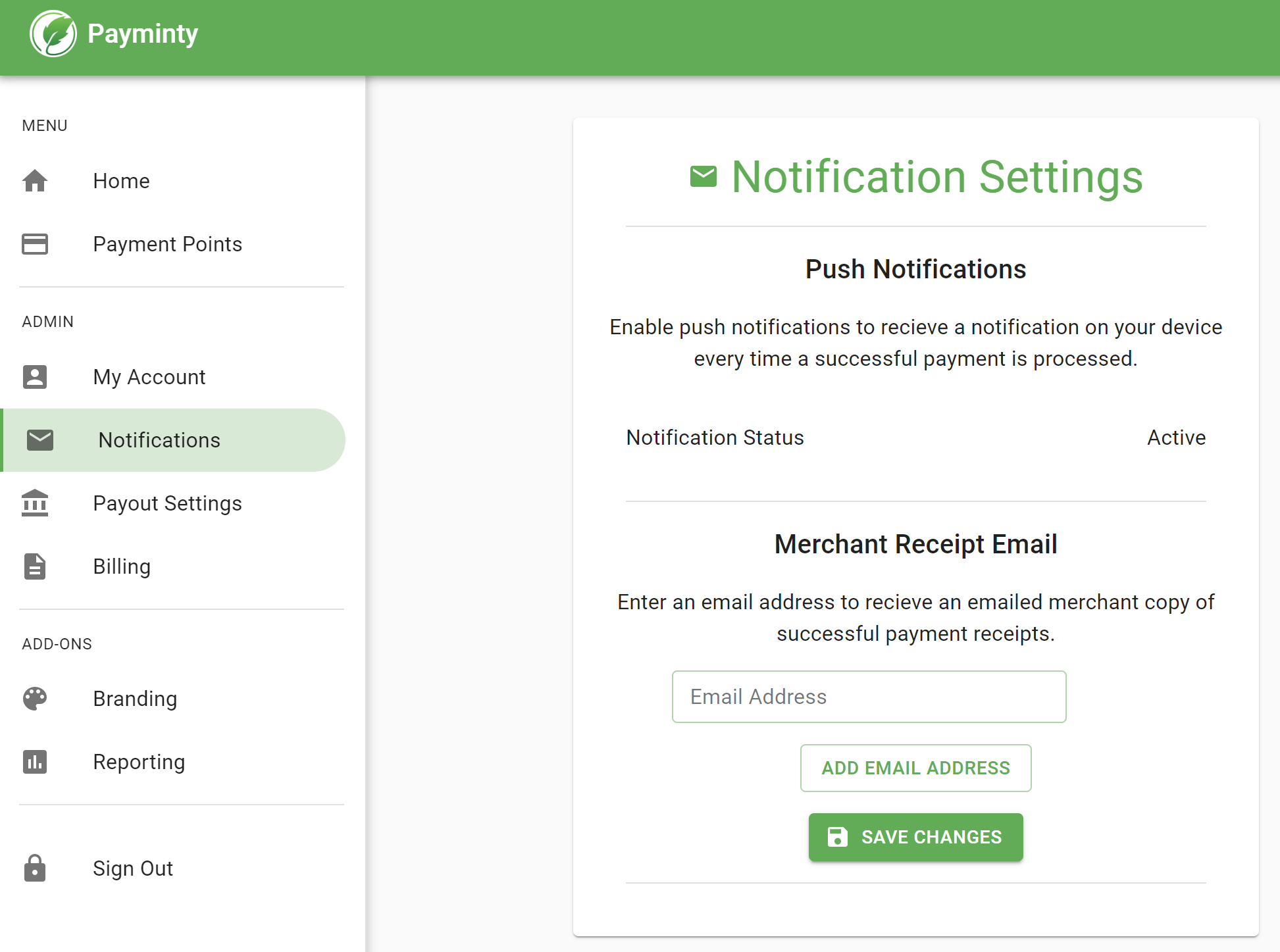 Enabling Merchant e-receipts content media