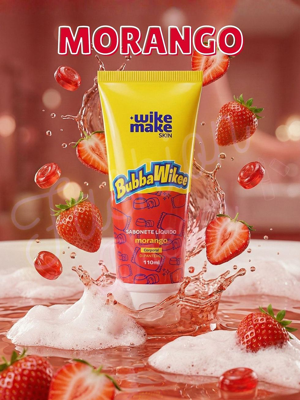 Miniatura: Sabonete Líquido Corporal Bubba Wikee com Cheiro de Goma de Mascar 110ml - Wike 