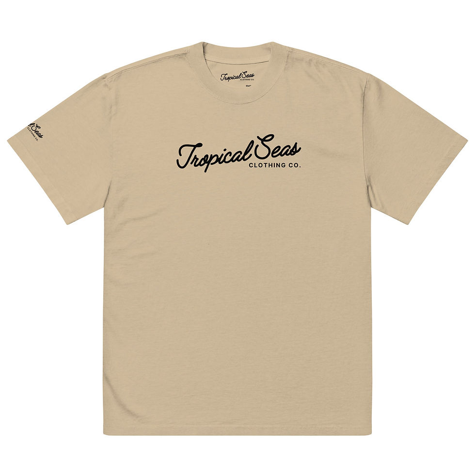 Thumbnail: Oversized Tropical Seas Printed Faded T-shirt