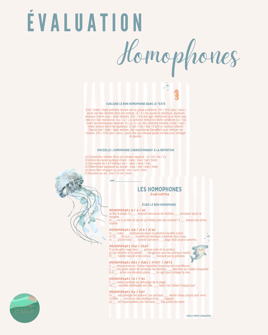 Évaluation sur les homophones
