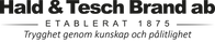 Logotyp för Hald & Tesch Brand AB med texten "Etablerat 1875".