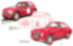 Massimo Grandi Drawing - Comparison Fiat Gianning 750, Ferrari 155 and Fiat MM Topolino