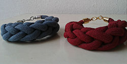 blue and burgundy bracelets