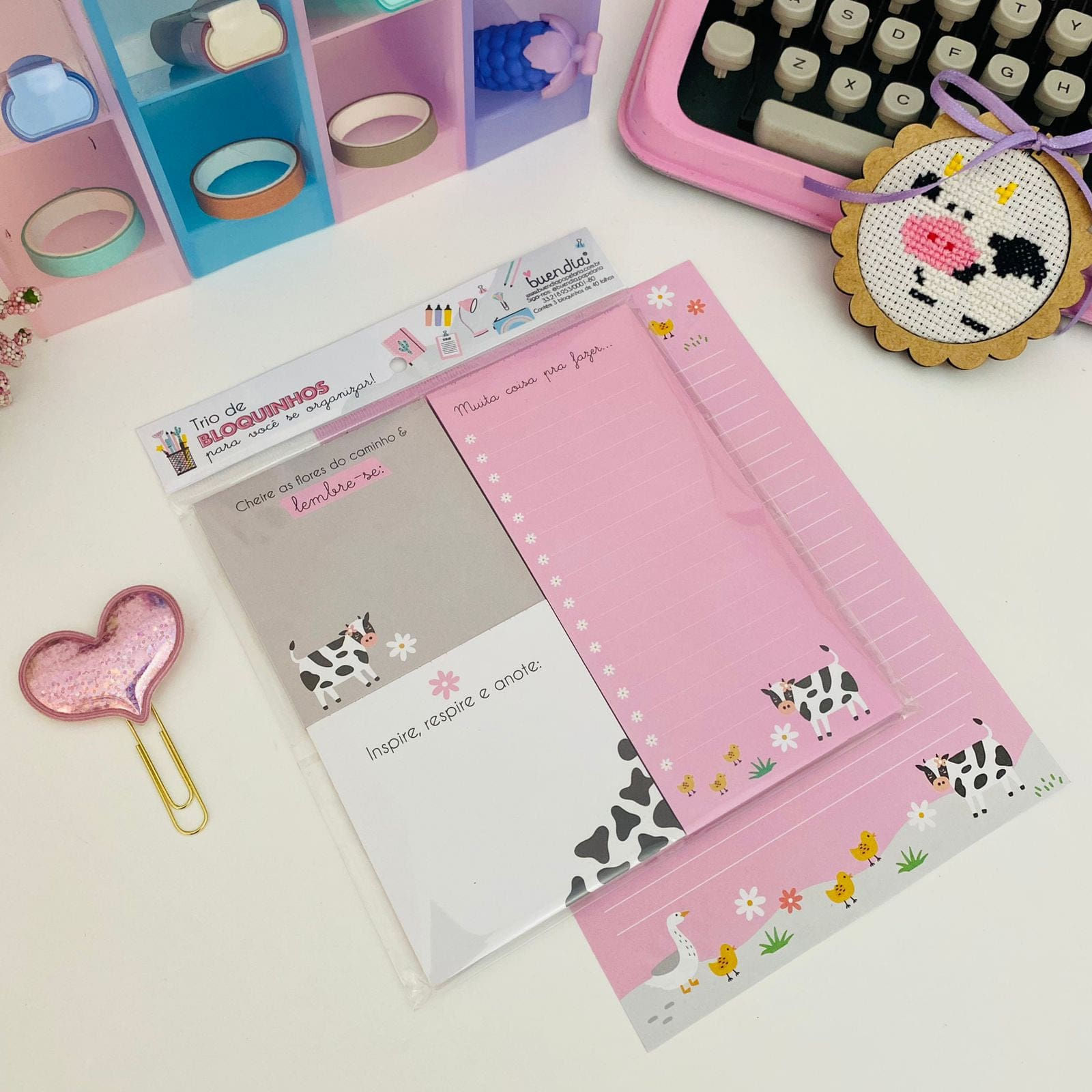 Trio de bloquinhos com 40 folhas Smell the Flowers
