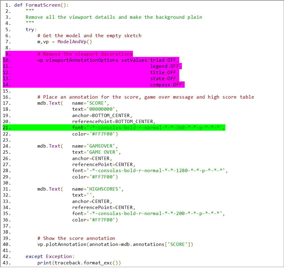 Figure 4 Creating annotations to display key game information. Only the score is shown initially.