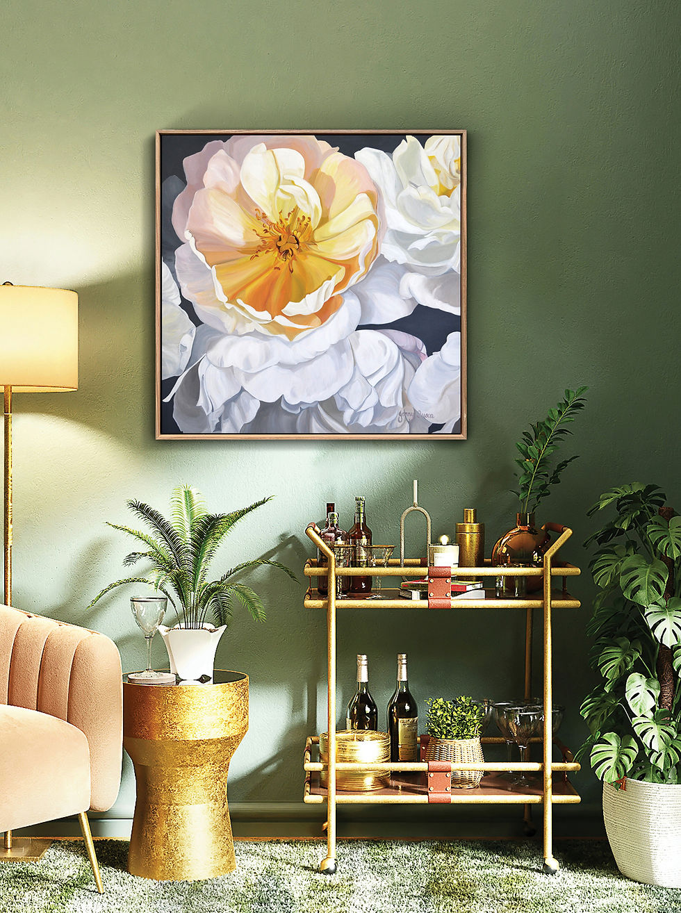 Insitu. Frame is representational. Add $250 AUD to float frame this painting.