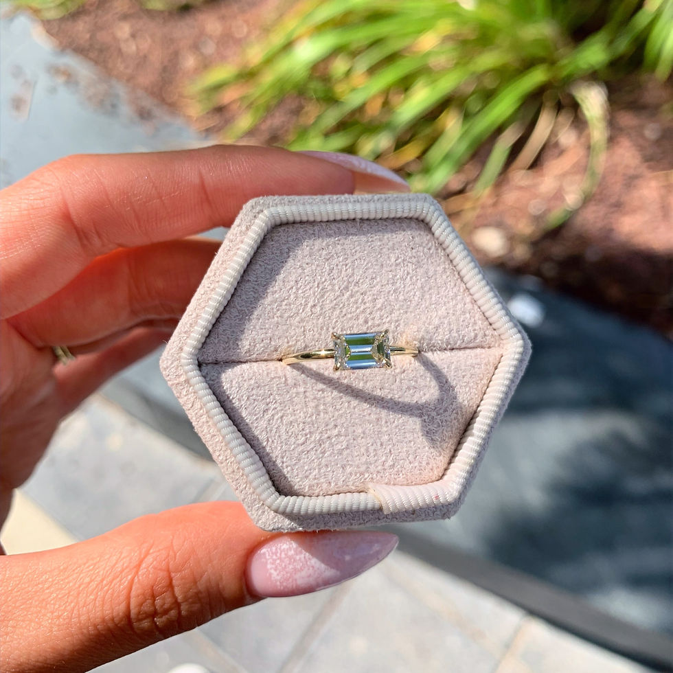 Miniature : "Kim" 1 Carat Emerald Diamond Ring