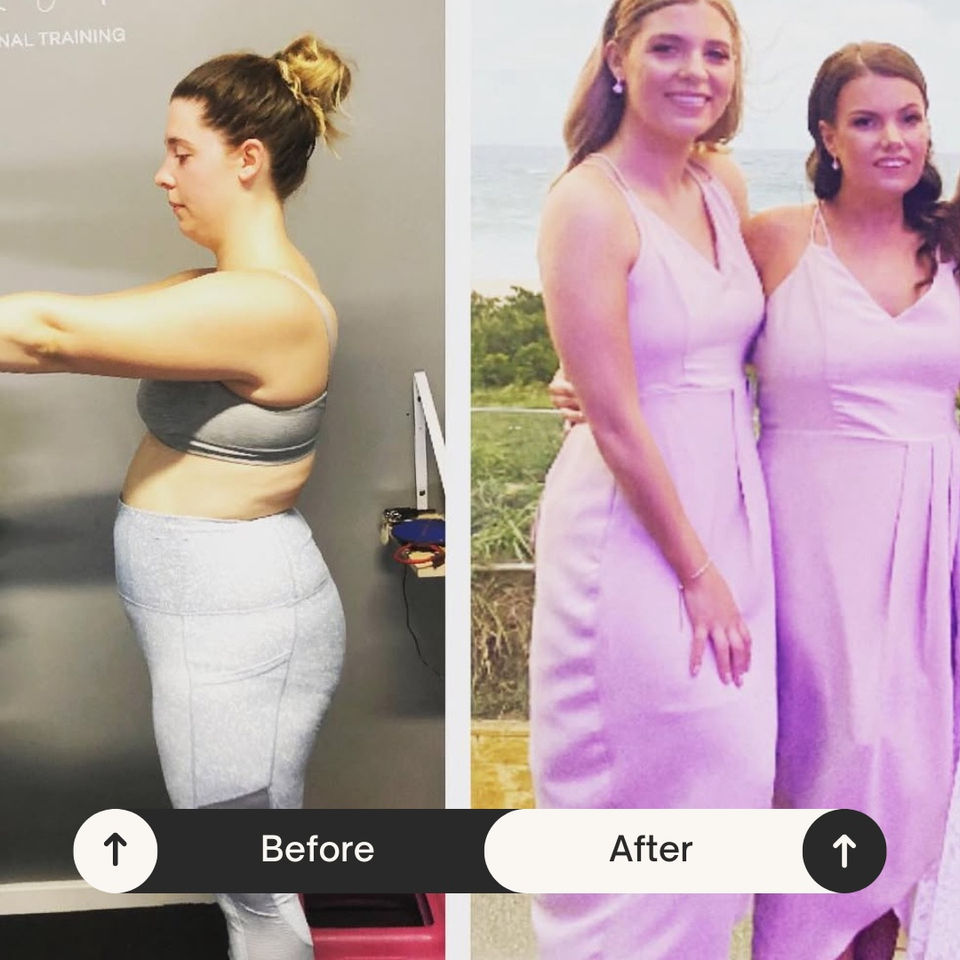 Woman's before and after weight loss