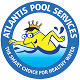 Atlantis Pool Services logo with swimmer in crown