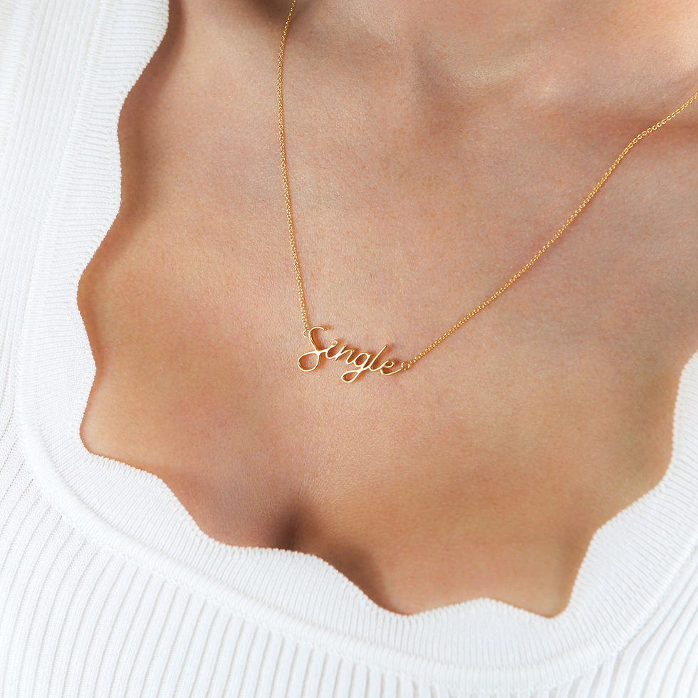 Woman wearing Single in gold