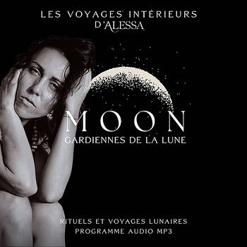 Femme gardienne de la lune en connexion avec la lune