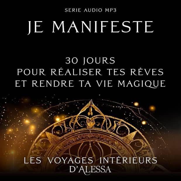 Pochette de la série audio Je Manifeste, noire avec couronne dorée