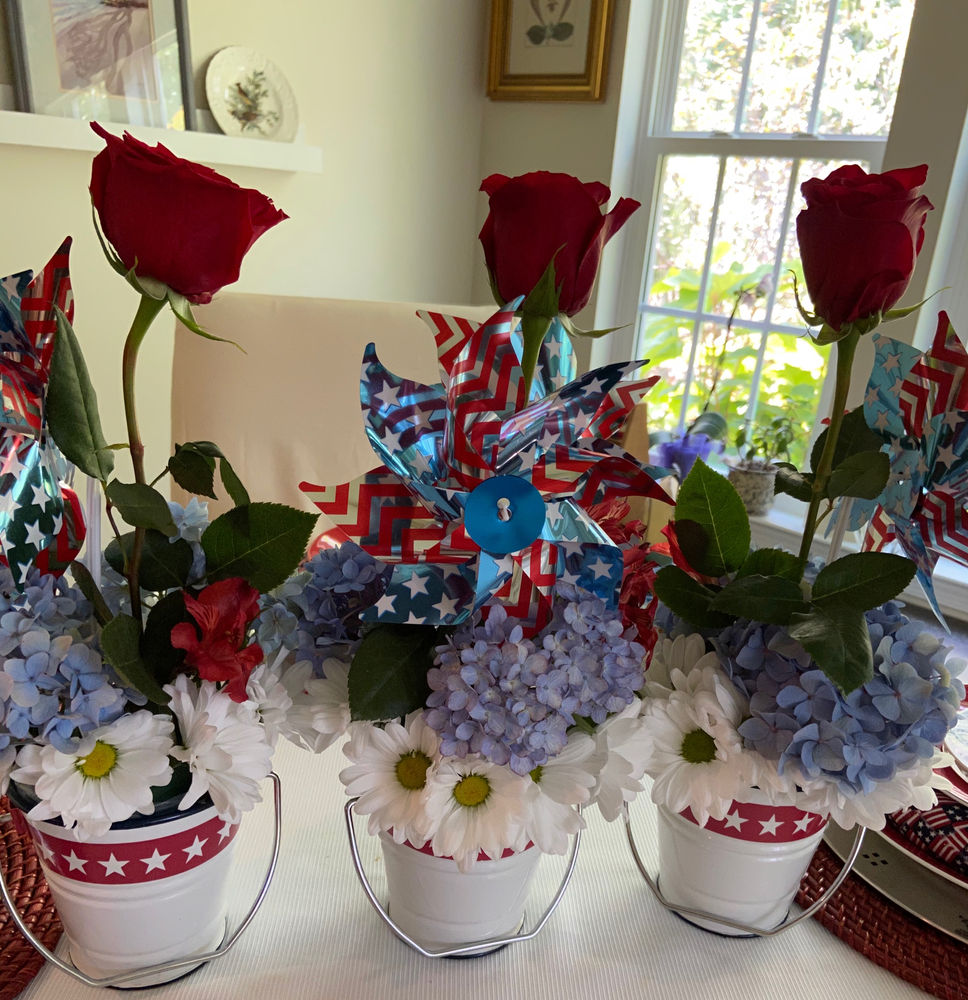 Red, White and Blue Table Setting....All Thrifted