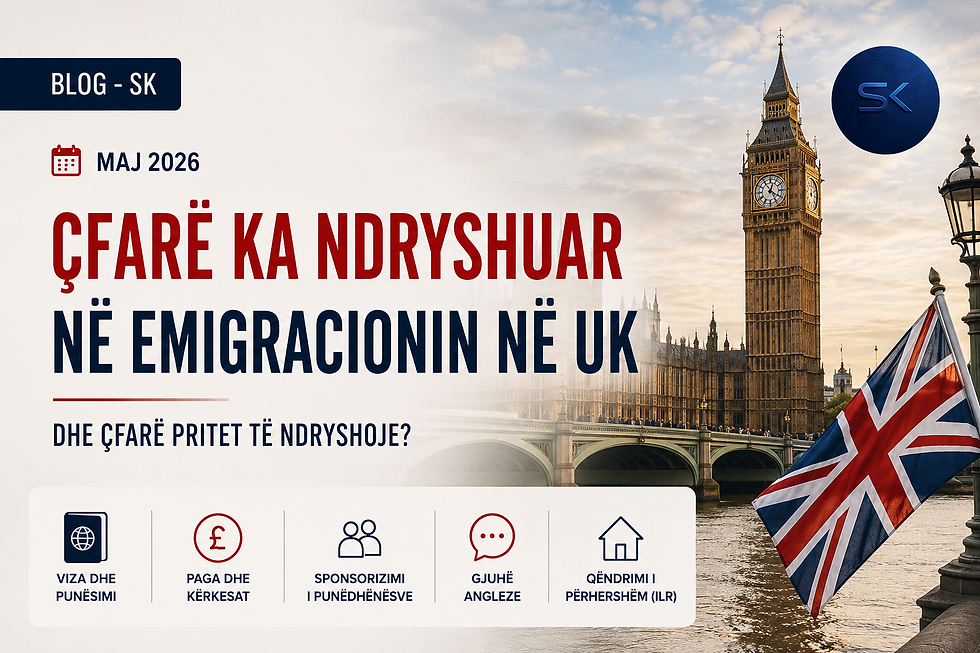 Maj - 2026 Cfare ka ndryshuar ne emigracionin ne UK dhe cfare pritet te ndryshoje?