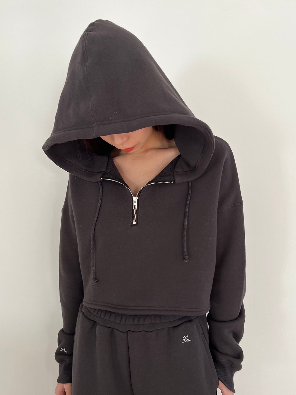 サムネイル： Relaxy Sweat Zip Hoodie / Charcoal Black