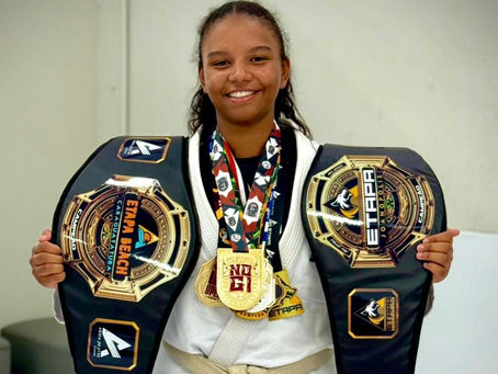 Campeã mundial de jiu-jitsu aos 15 anos, atleta bragantina fala sobre pressão, disciplina e amadurecimento