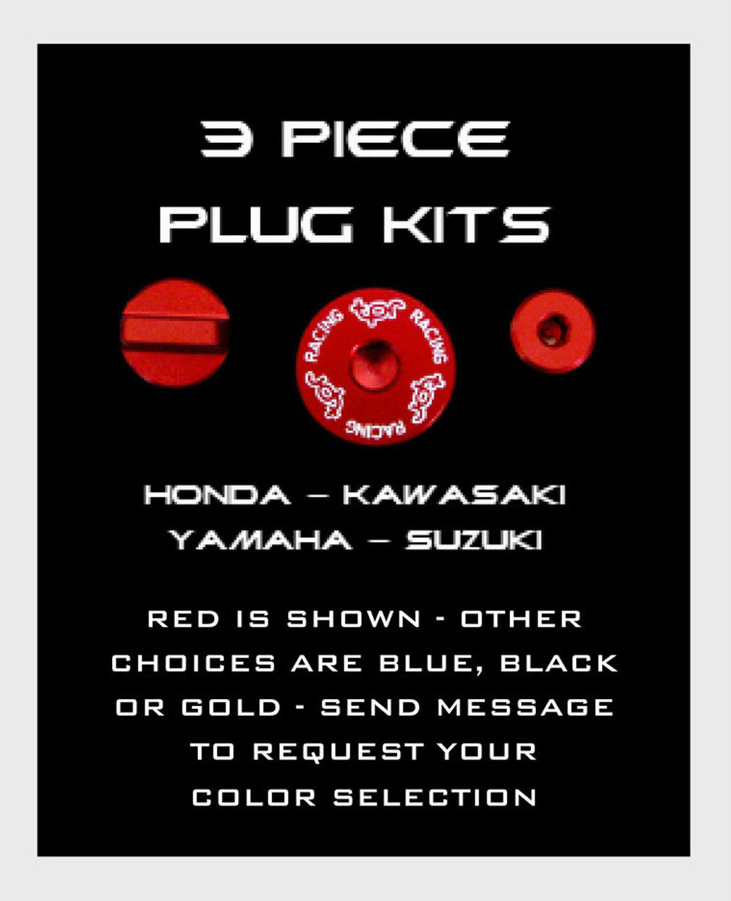 BILLET ALUMINUM ENGINE PLUG KIT 2006-2009 KAWASAKI KX250F