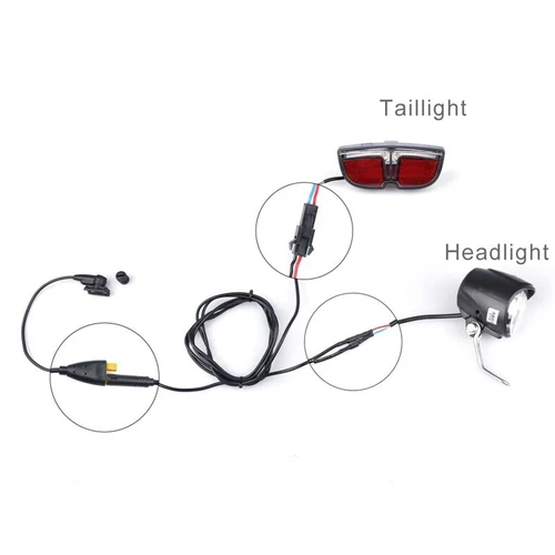 Ebike Light LED DC 6V Electric Bike Headlight Taillight Front Light For