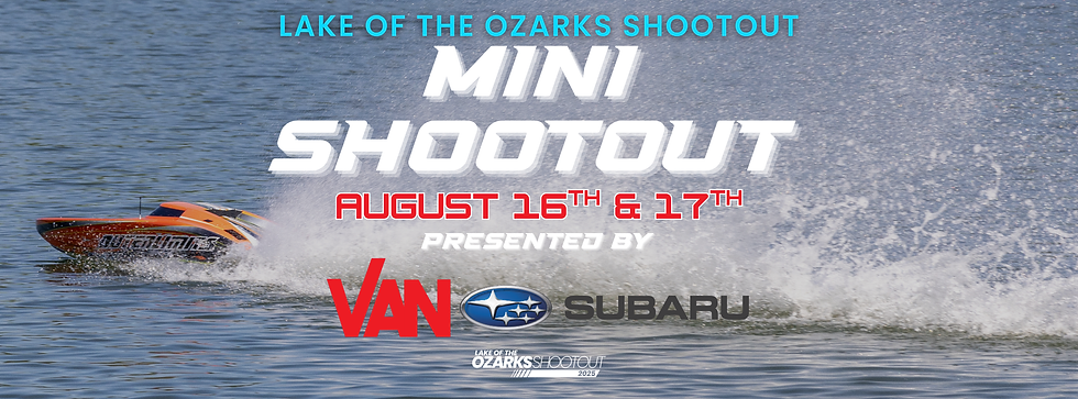 Get ready for the Lake of the Ozarks Mini Shootout on August 16th and 17th, 2025—an exhilarating, family-friendly prelude to the weekend's main event, welcoming participants of all ages to enjoy the thrilling watersport action. Presented by Van Subaru.