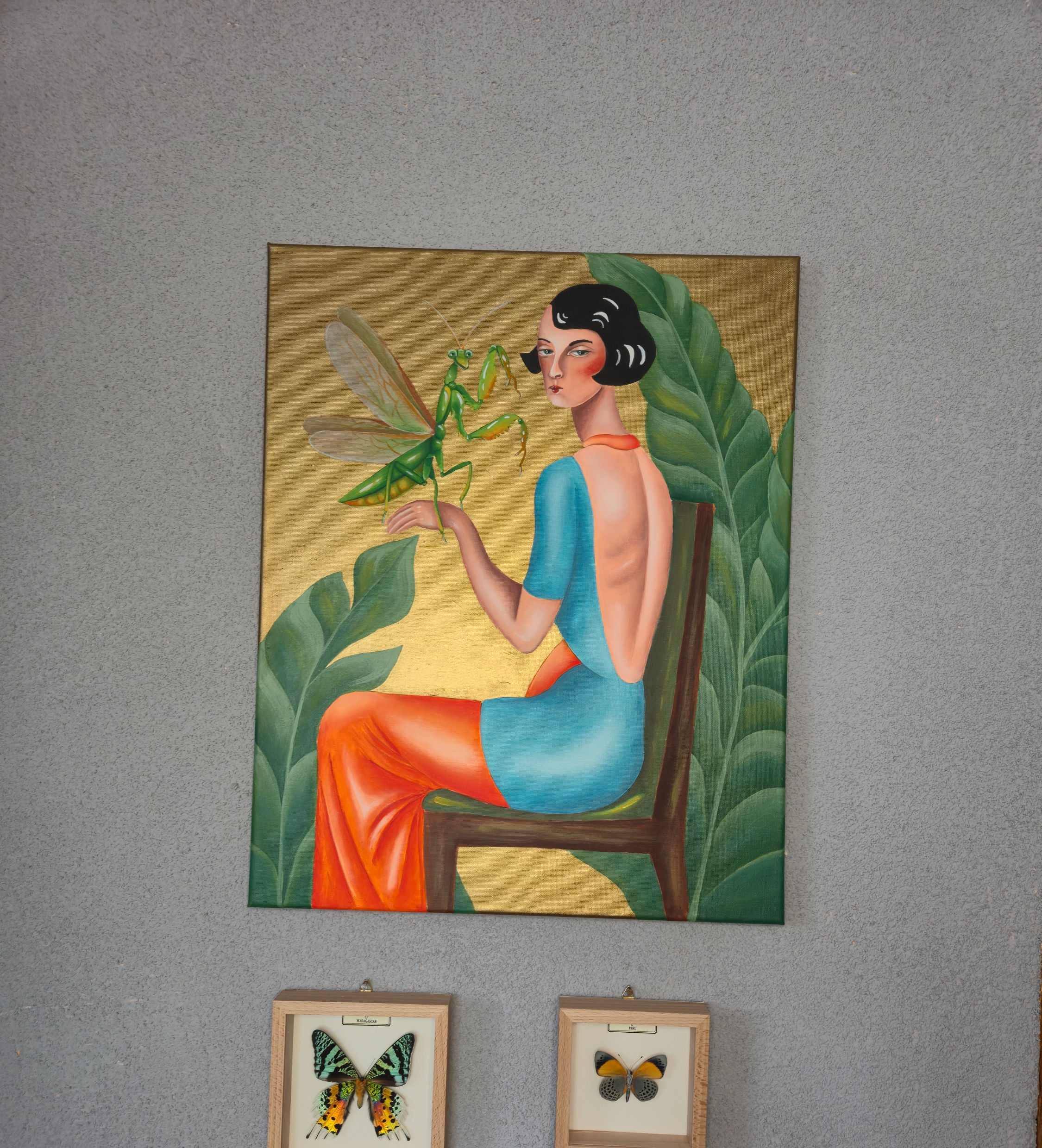 Obraz Kobieta z modliszką, cykl art deco