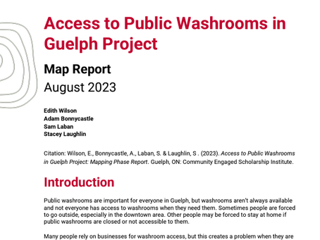 Report and Interactive Map: Access to Public Washrooms in Guelph Project