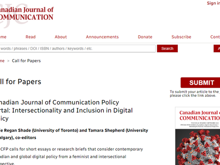 Canadian Journal of Digital Communication:Â Call for short essays or research briefs