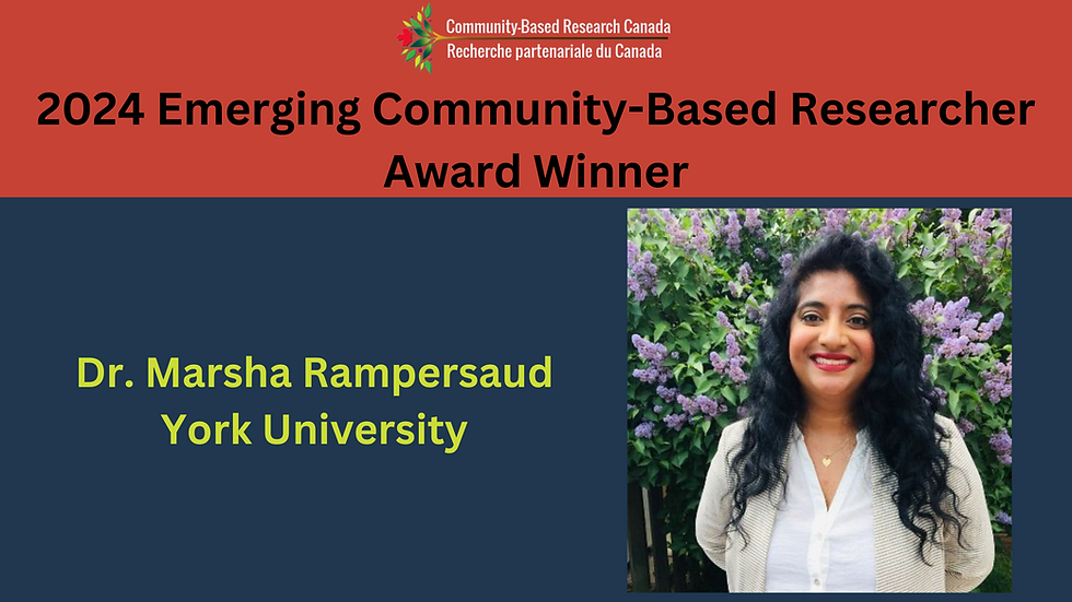 Mario Rampersaud Congratulations Winners of the 2024 Community-Based Research Excellence ...