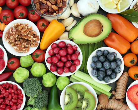 Healthy Foods, Fruits and nuts
and veggies
