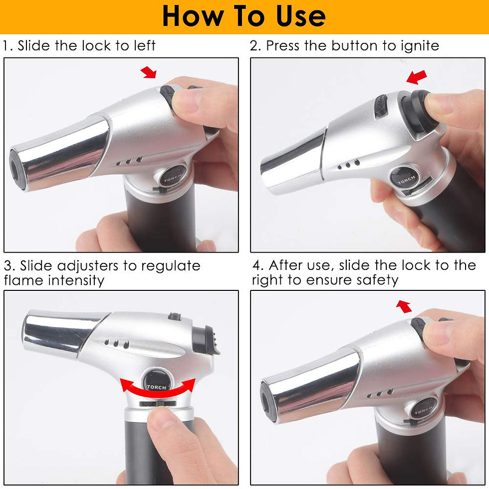 Thumbnail: Zhart Butane Culinary Blow Torch Lighter with Safety Lock and Adjustable Flame