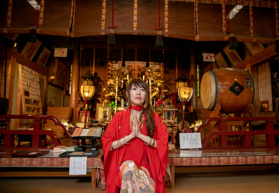 Crimson Shiva at the Puja Hall.