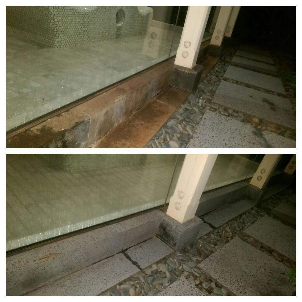 Kukuiula Steam Room Basalt - before and