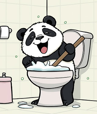 Panda bear scrubbing the toilet.jpg