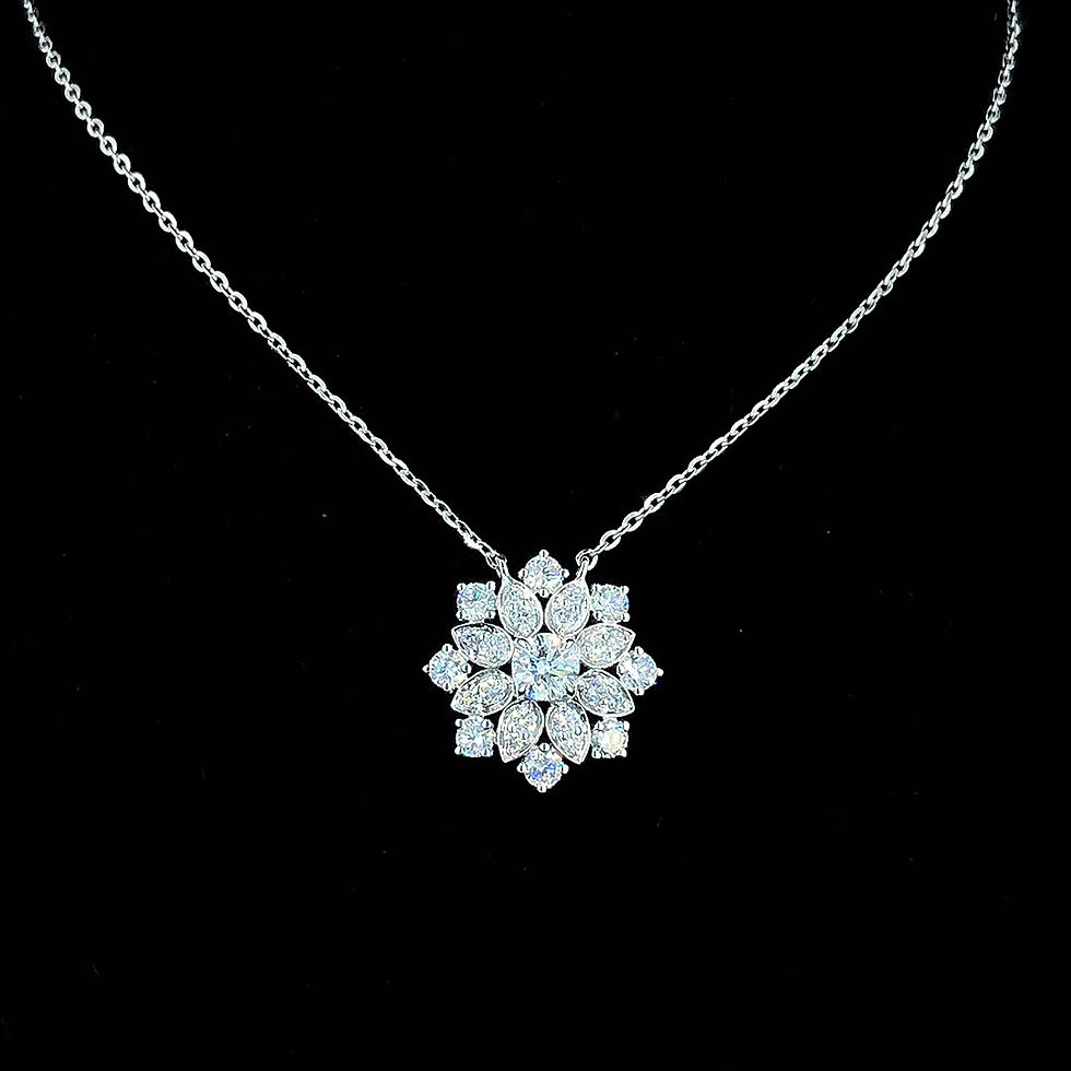 Thumbnail: 1.432 Carat Round White Diamond Pendant with Chain in 14K Gold - JDB-101