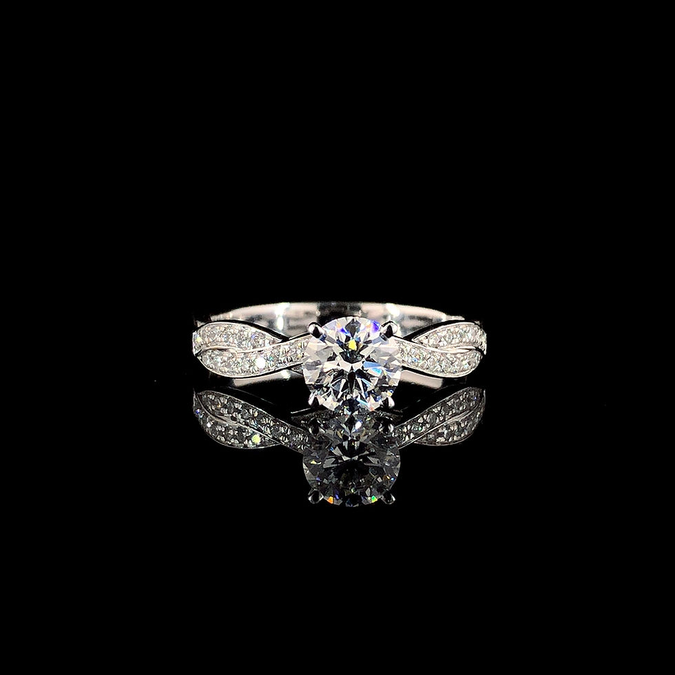 Thumbnail: 0.951 Carat Round Diamond Infinity Engagement Ring - JDB-62