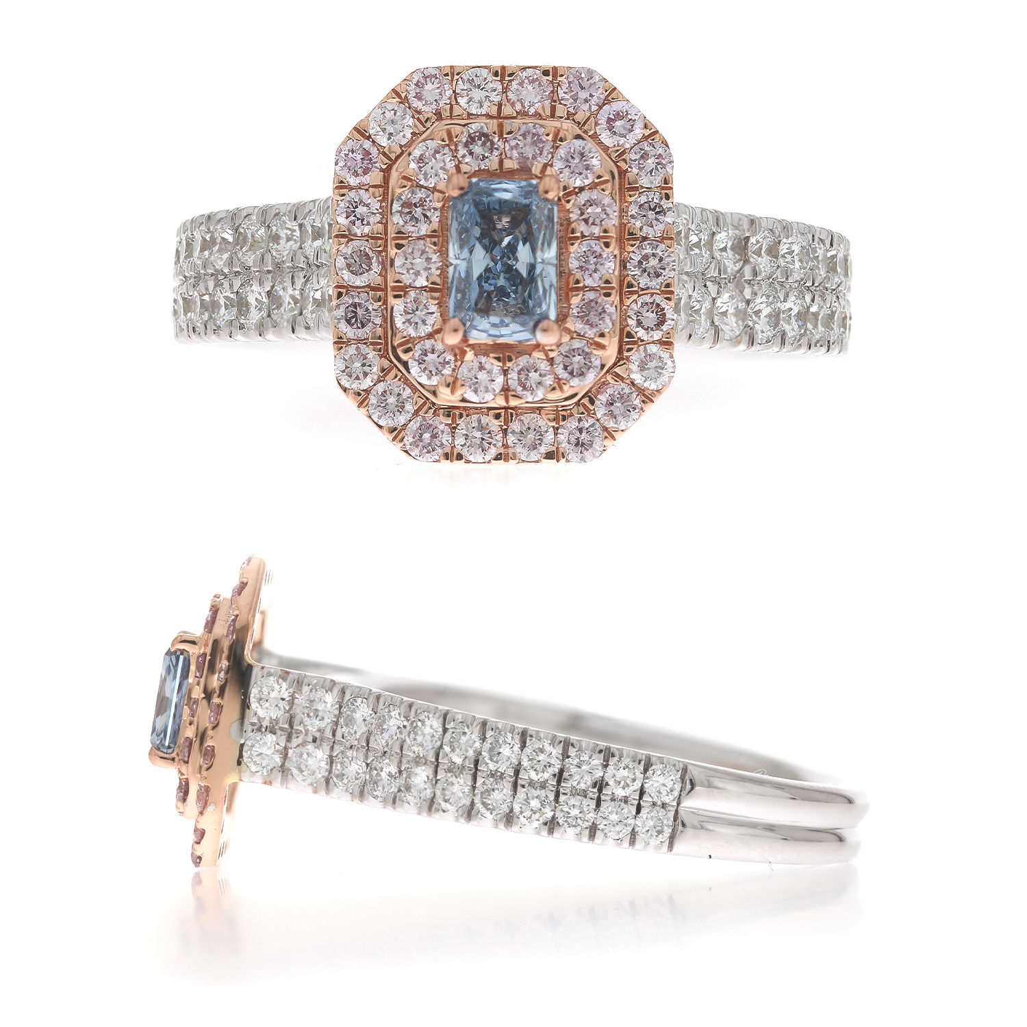 fancy vivid blue color diamond ring