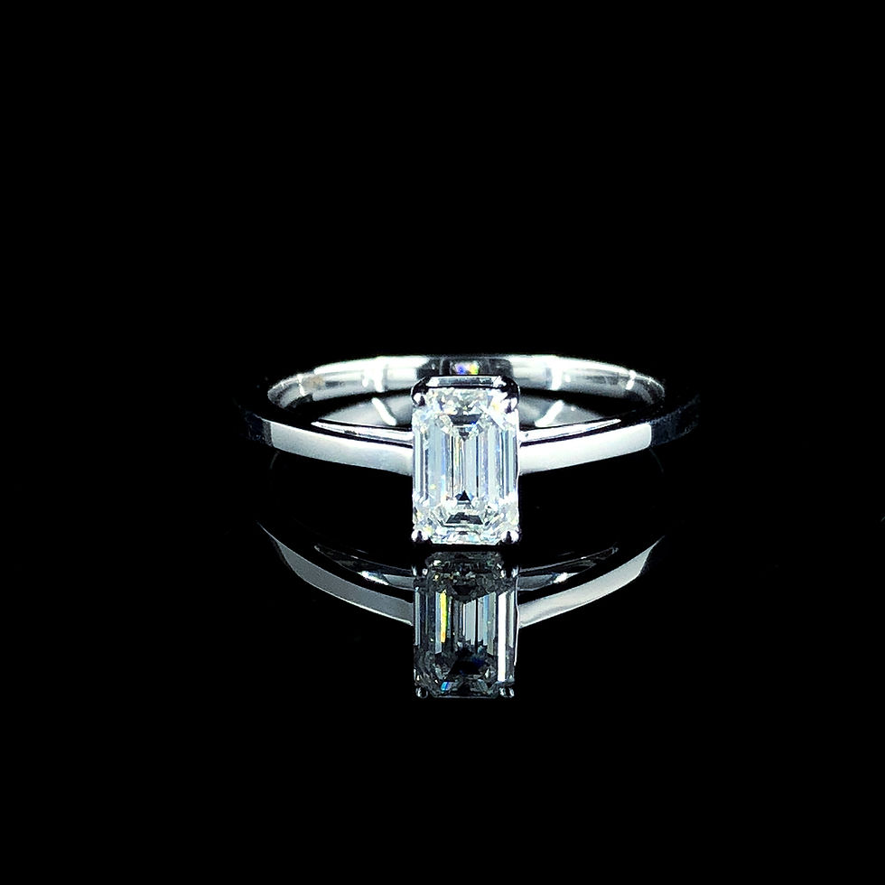 Thumbnail: 0.66 Carat Emerald-Cut White Diamond Ring in 14K Gold - JDB-109