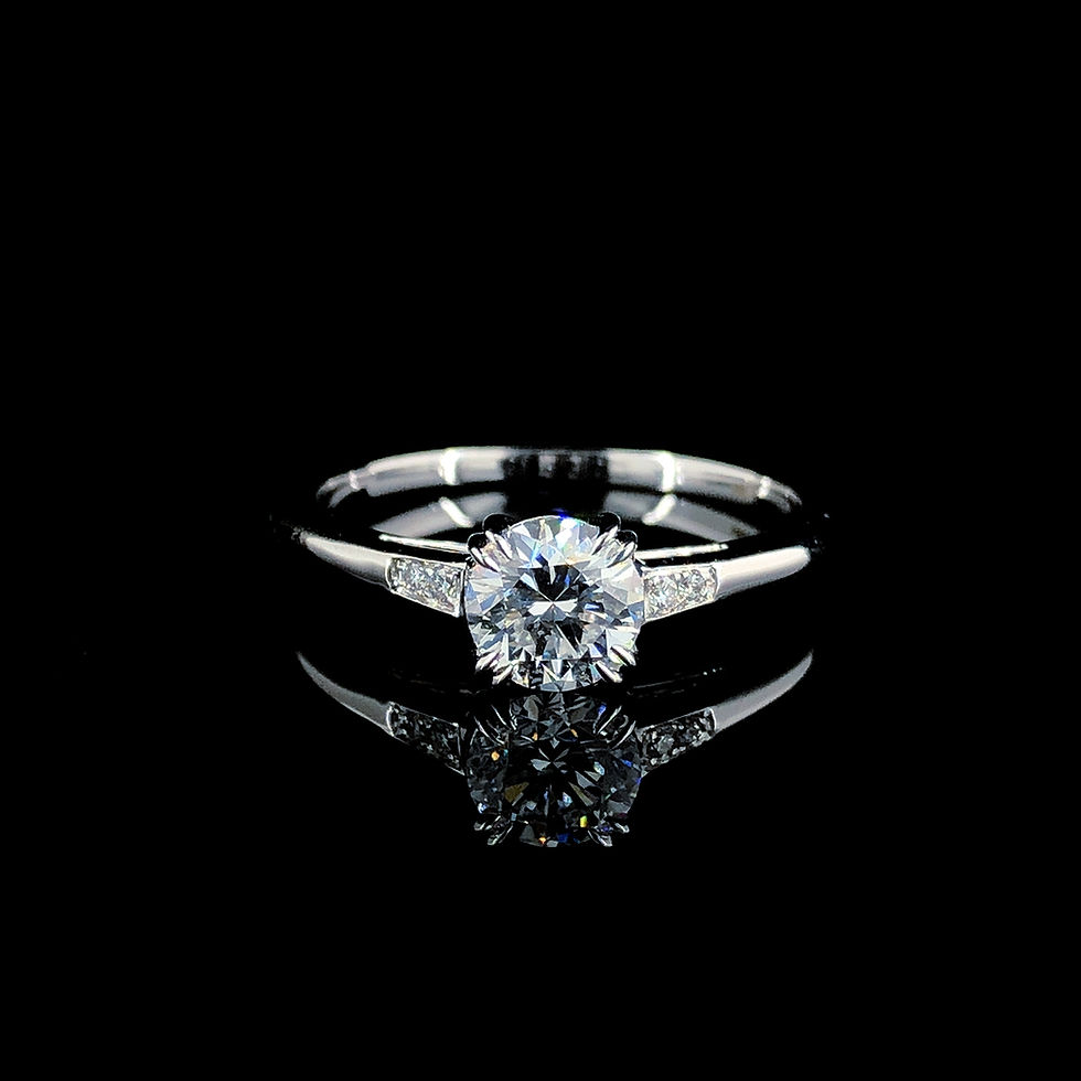 Thumbnail: 0.736 ct Round White Diamond Solitaire Ring in 14K White Gold - JDB-102