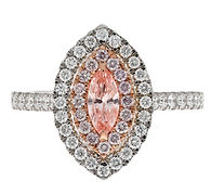 pink diamond double halo ring