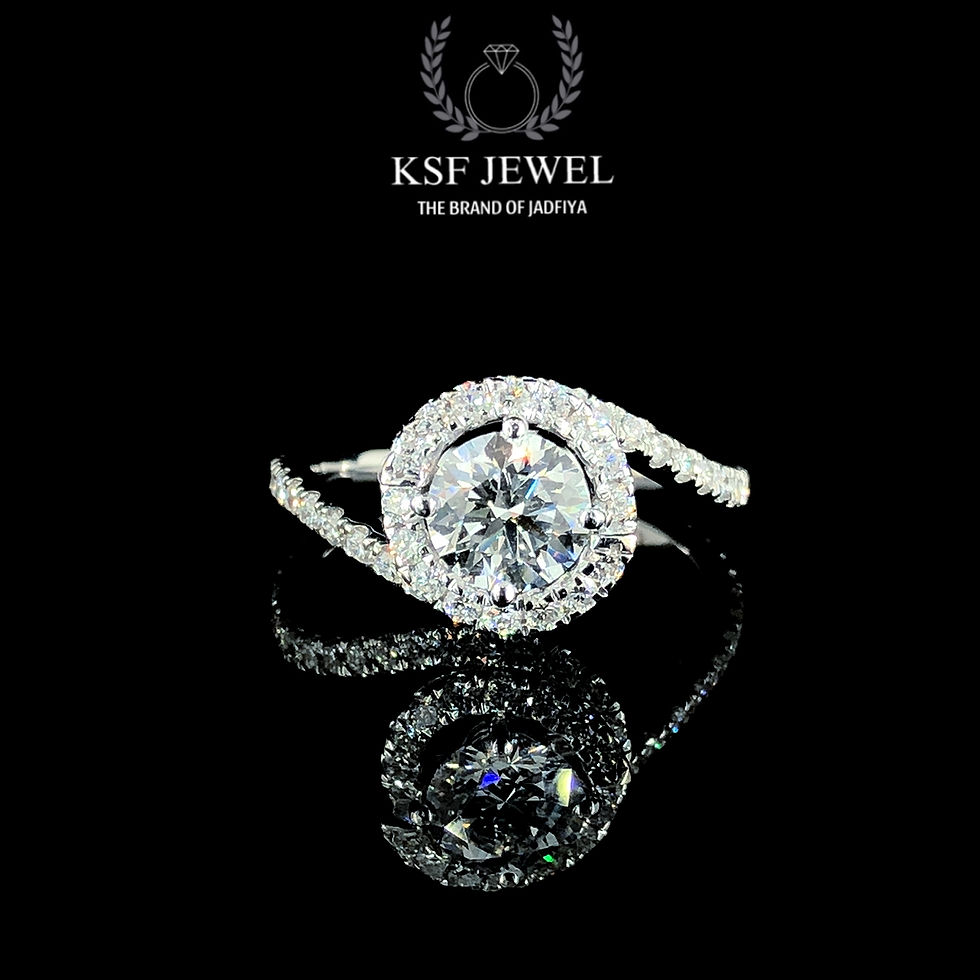 Thumbnail: 1.66 ct Round White Diamond Swirl Halo Ring - JDB-61