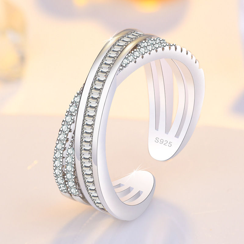New 925 Sterling Silver Ring Heart Sparkle AAA Zircon High Quality For Women Rin
