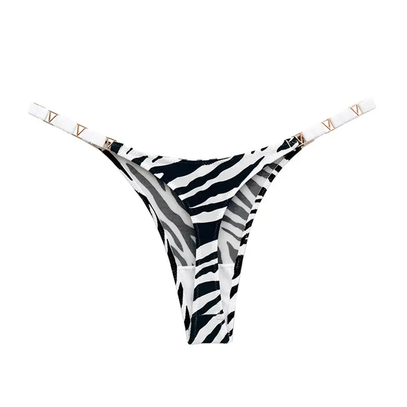 Miniatura: Sexy V-Shaped Panties  Metal Decoration Underwear Sports Low Waist Briefs Women 