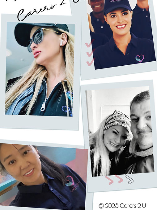 Carers2U employees in Signature Uniform on day to day activities