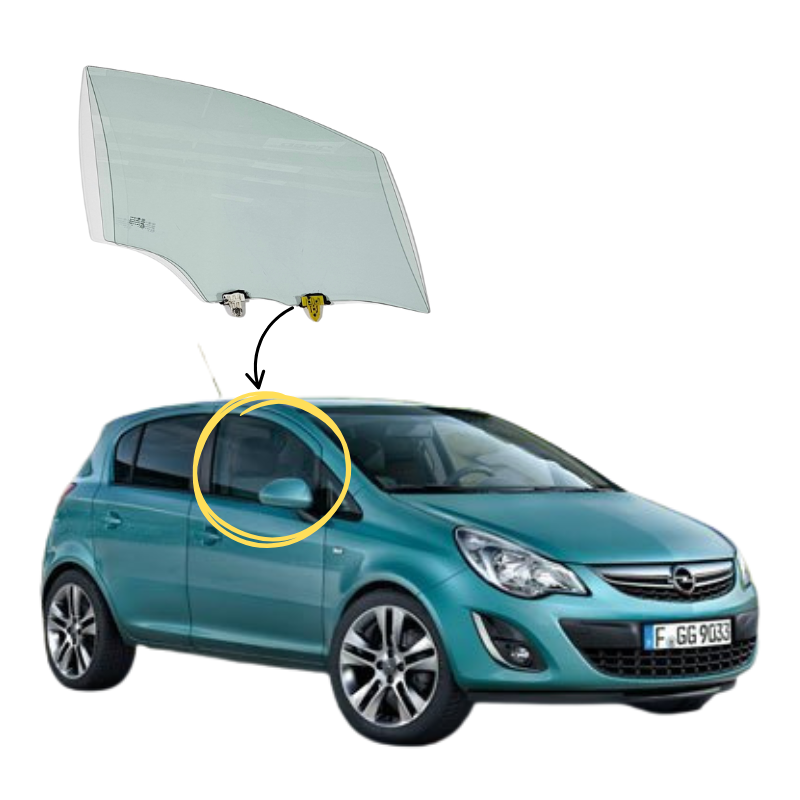 Opel Corsa HB 2012-2019 Vidrio Puerta Delantera