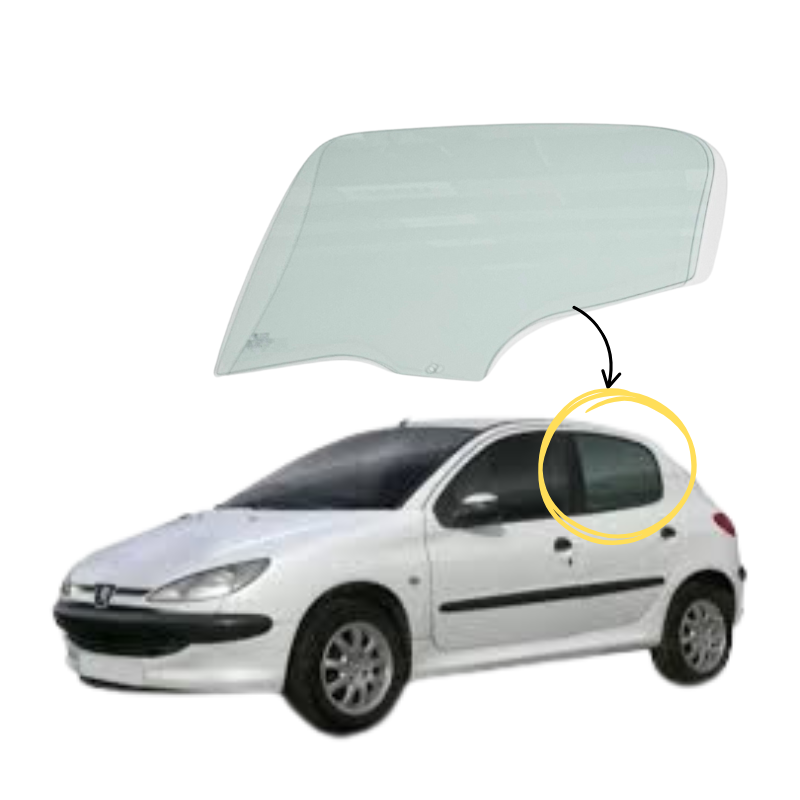 Miniatura: Peugeot 206 (4 y 5 puertas) 1998-2025 Vidrio Puerta Trasera