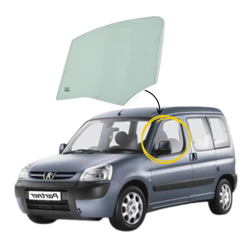 Peugeot Partner 2008-2018 Vidrio Puerta Delantera