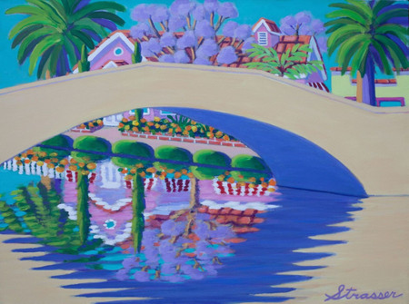 jacarandas-on-retro-canal-_-18-x-24-_-acrylic-on-canvas