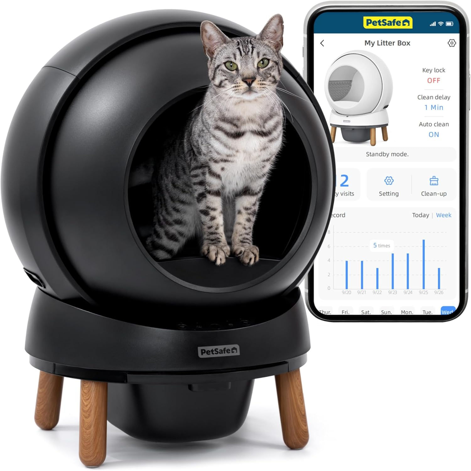 PetSafe Smartspin Auto Litter Black